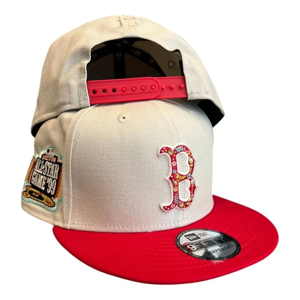 New Era Boston Red Sox Floral Fill 9FIFTY Snapback Hat 1999 All Star Game Patch - Picture 2 of 9